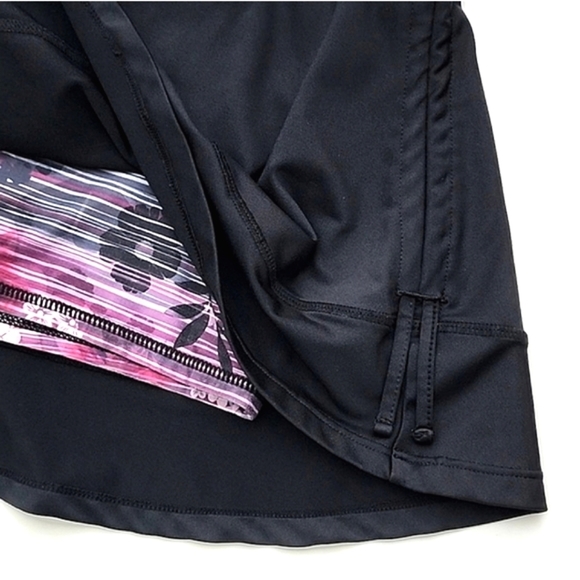 Pure & Simple Active Skort Black Pink Multi Floral Pattern Skirt Skort Size Med - Picture 7 of 14